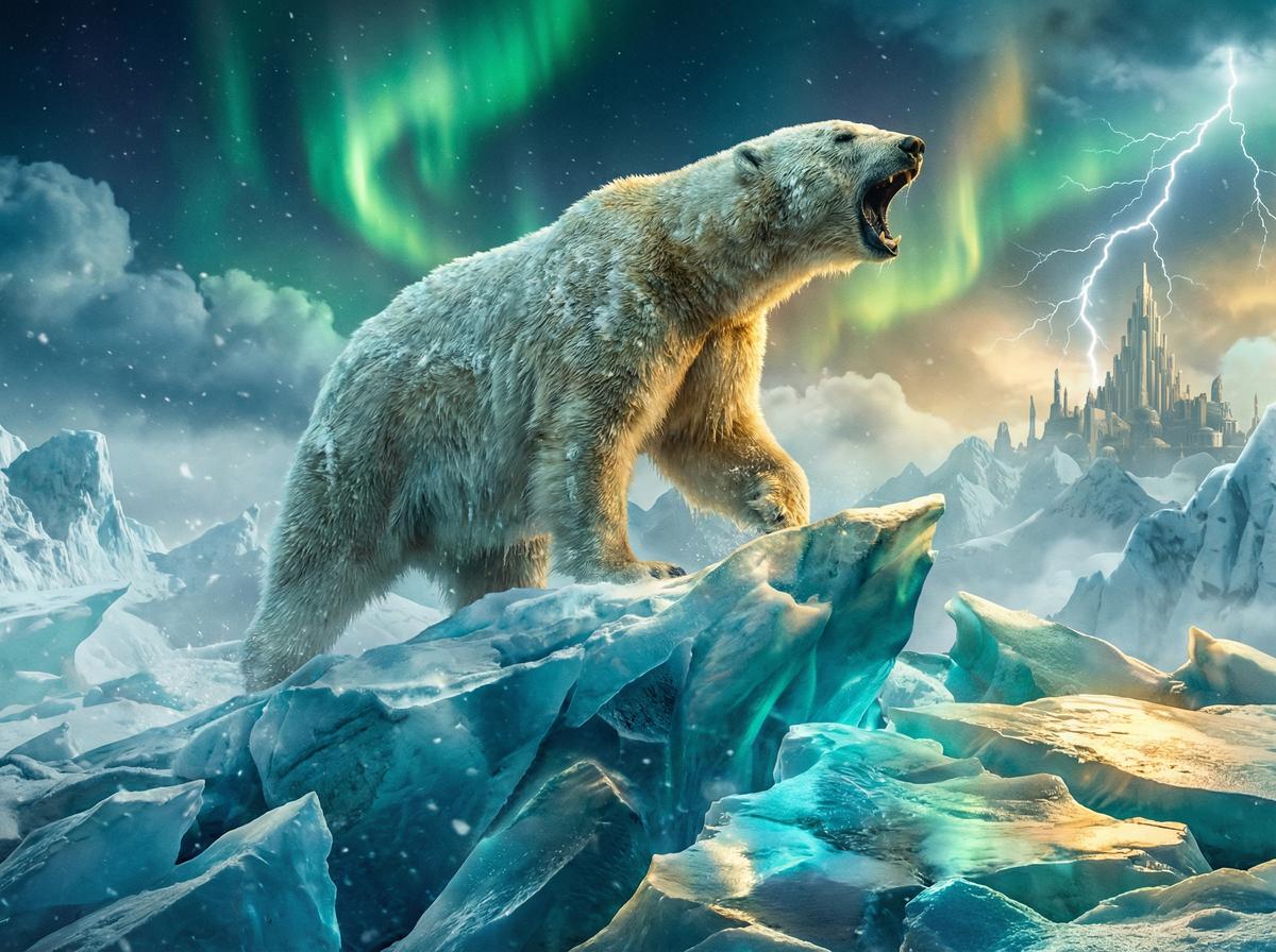 高清3D动漫-北极熊冰川巡游视频