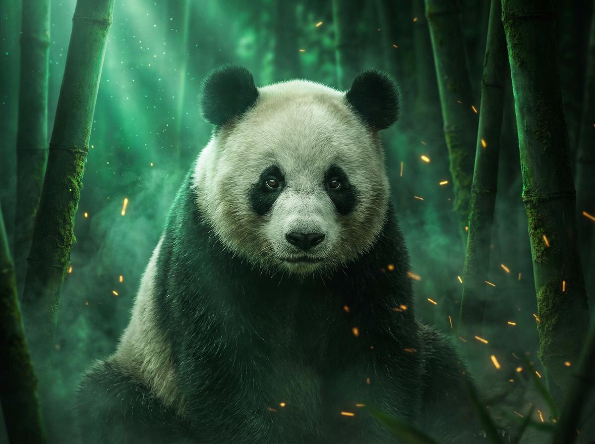 高清3D动漫-熊猫幼崽竹林嬉戏视频