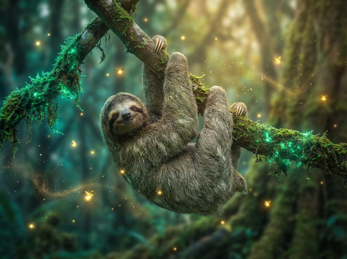 高清3D动漫-树懒雨林慢生活视频