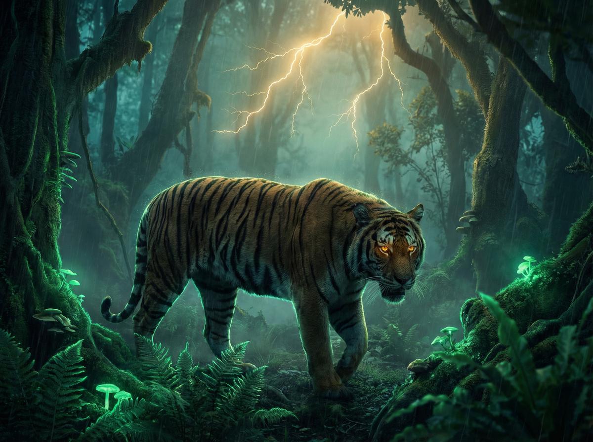 高清3D动漫-孟加拉虎丛林狩猎视频