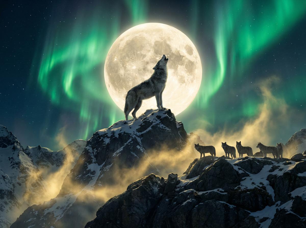 高清3D动漫-灰狼月夜嚎叫视频